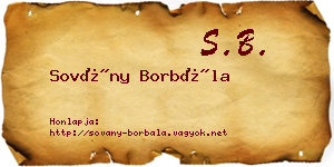 Sovány Borbála névjegykártya